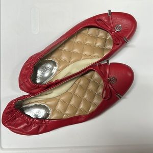 Micheal Kors Red LEATHER flats size 6.5 MINT CONDITION